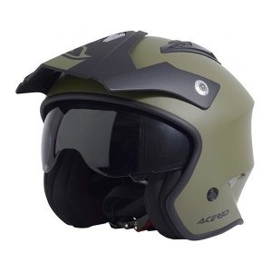 Capacete Jet Acerbis Jet Aria Militar Verde