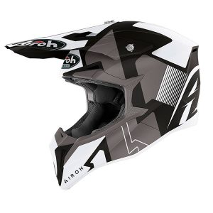 Airoh Wraap Raze Motocross Helmet Black White Matt