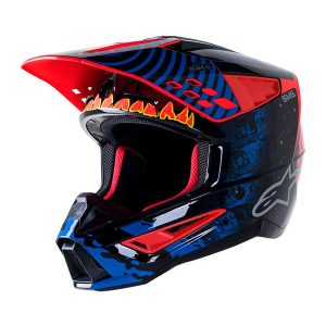 Alpinestars S-M5 Solar Flare Black Blue Motocross Helmet