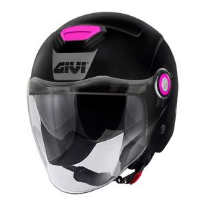 Givi Jet Helmet 12.5 Solid Color Lady Black Pink Matt