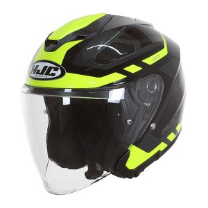 Jet Helmet HJC i30 Aton MC3H Black Fluorine Yellow