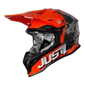 Motocross Helmet Just1 J39 Kinetic Orange Grey
