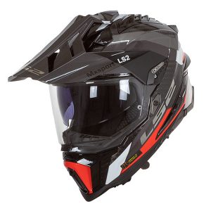 LS2 MX701 Explorer Frontier Titanium Red Trail Helmet
