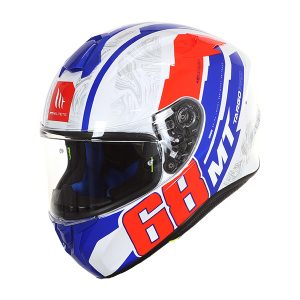 MT Targo Pro Welcome A5 Integral Helmet Bright Red white.