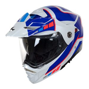 Scorpion ADX-2 Camino White Pearl Blue Red Modular Helmet
