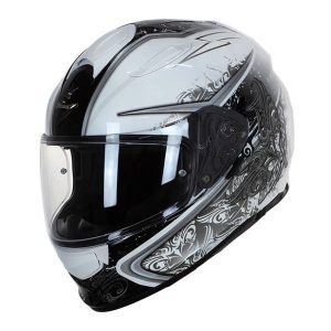 Scorpion Exo-491 Run White Black Full Face Helmet