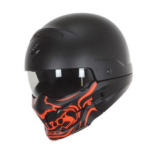 Helmet Jet Scorpion Exo-Combat Evo Samurai Black Matt Red
